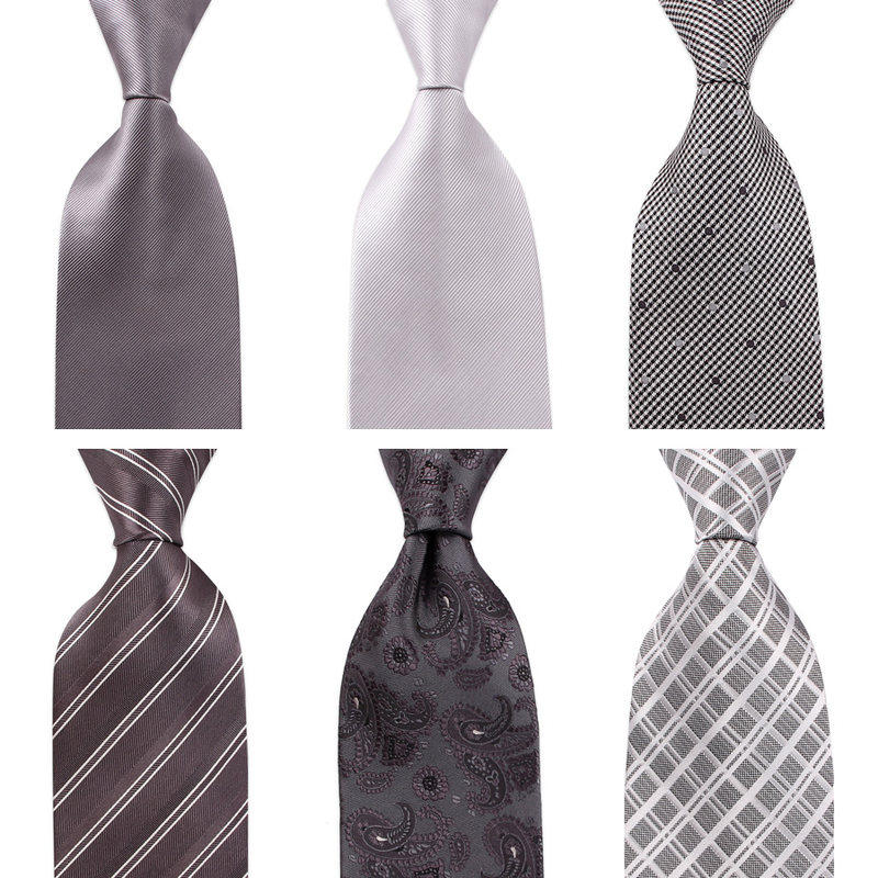 ifsong 男士正装商务领带男 纯灰色银色领带韩版银灰色深灰色8cm