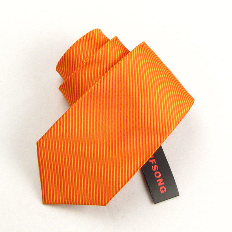 ifsong男士桔黄领带男正装商务 橘黄色新郎结婚橙色黄色职业团体