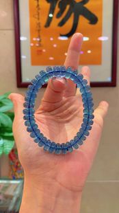正品天然海蓝宝单圈算盘珠手串手链男女款饰品礼物送礼饰品