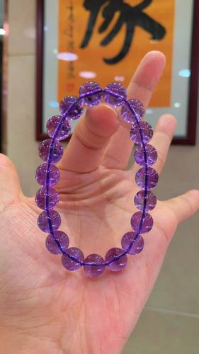 一念七宝正品天然紫水晶手链乌拉圭紫晶手串手链男女款手串礼物