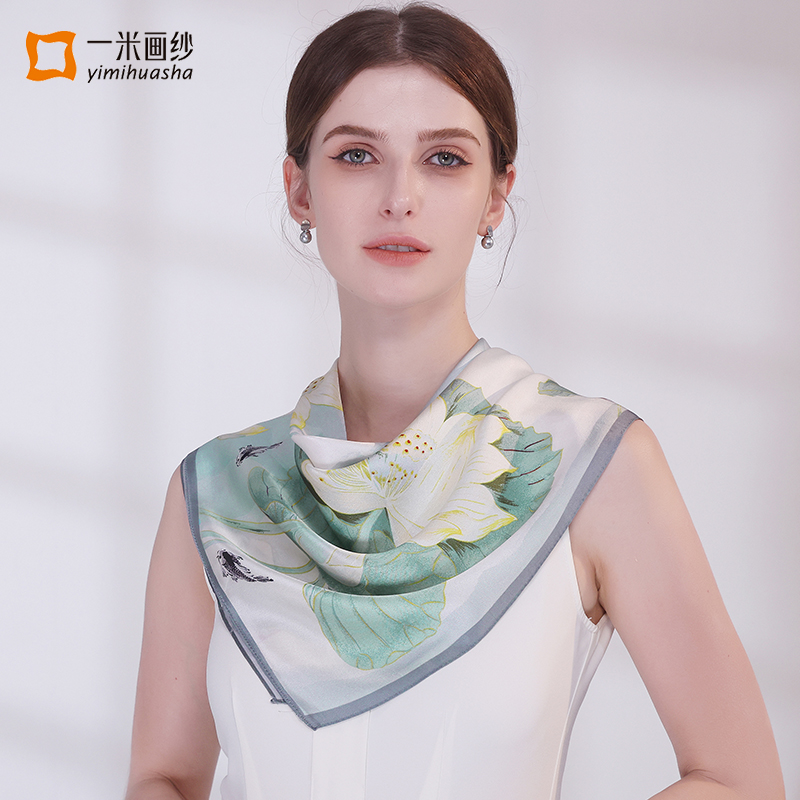 丝巾小方巾女送妈妈礼盒装2025春季新款100%桑蚕丝高级感真丝披肩