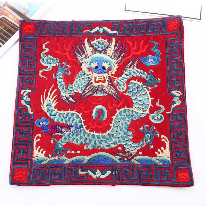 大清朝服绣花官服补子绣片中国刺绣文化民族风情官服补子鼠标垫
