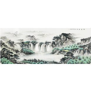 国画水墨山水画手绘成品定制画芯作品客厅卷轴鸿运当头装饰挂画