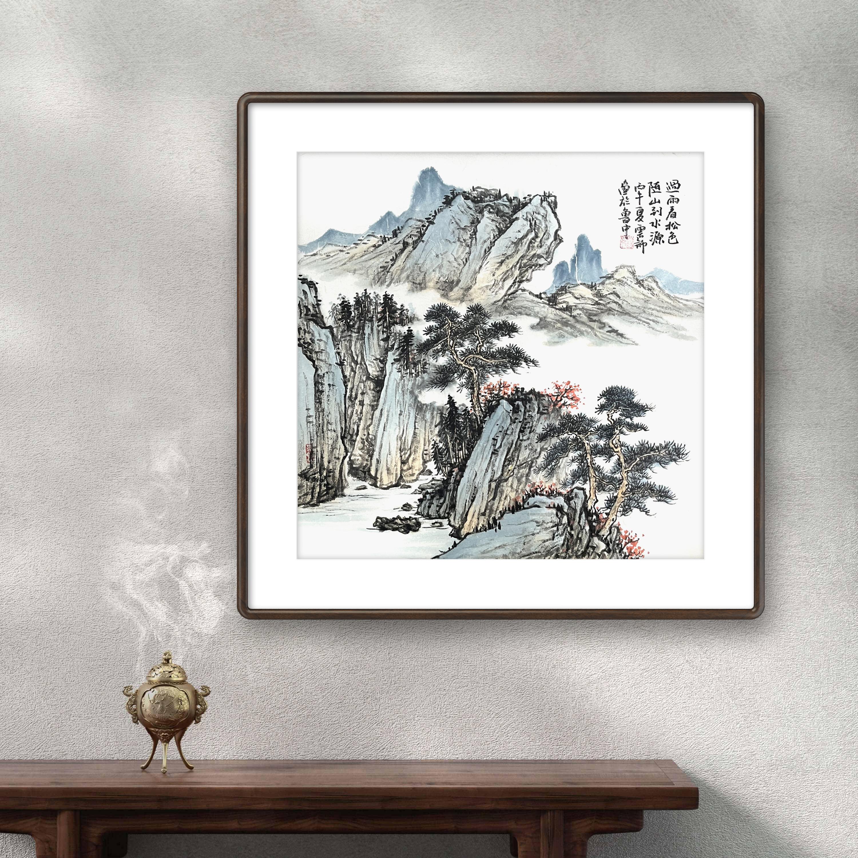 纯手绘国画大师山水画高端大气靠山真迹中堂客厅中式挂画作品代画
