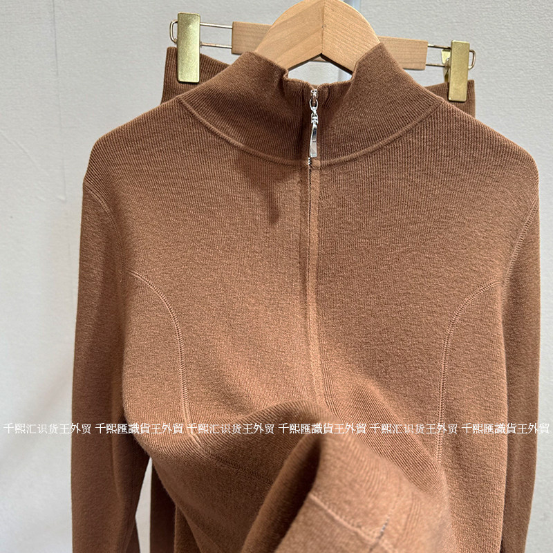 怒推！！品质100个安心~美丽诺羊毛立领拉链开衫阔腿裤套装秋冬女