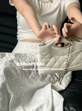 小香风油蜡皮菱格链条手提包斜挎包31bag nano横板时尚百搭女包