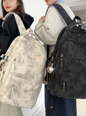 护脊减负大容量男女书包韩版初高中大学生轻便背包休闲潮流双肩包