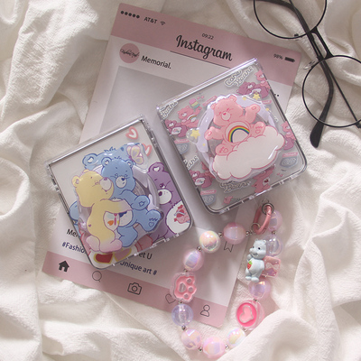 适用三星zflip7手机壳ins韩系卡通彩虹熊ZFlip6个性小折叠三星全包zflip7FE磁吸支架zflip4/3防摔zlip5保护套