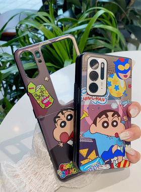 适用于OPPOFindN3Flip手机壳日系卡通可爱小新find n2折叠屏手机套findn2flip创意N2硬壳findn保护套