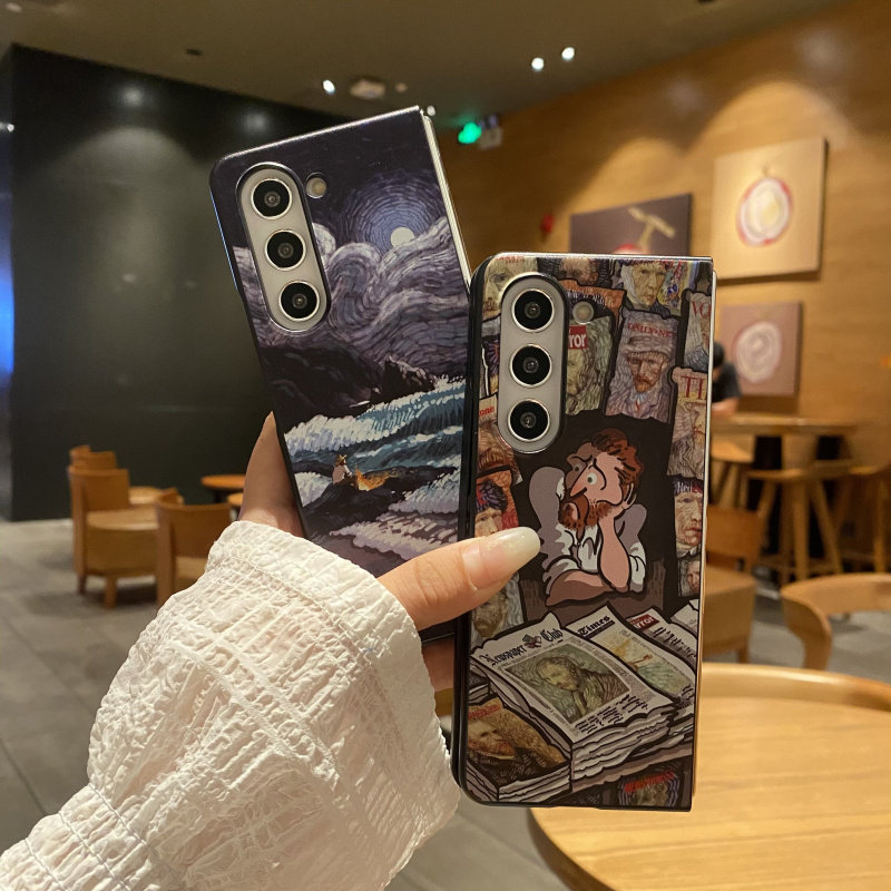 三星zfold5硬壳卡通梵高油画
