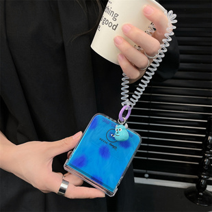 flip套 zflip5保护套w24 适用三星galaxyZFlip6手机壳zflip7可爱卡通怪兽大学手链zflip4 3壳全包防摔创意个性