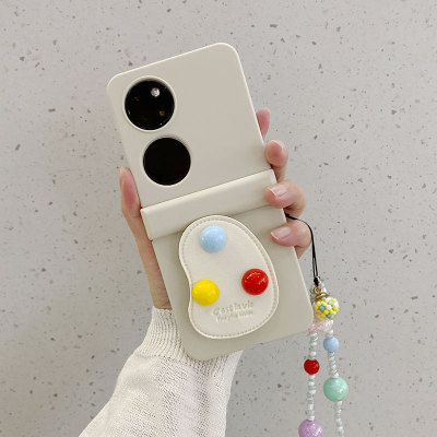 ins日韩立体小清新糖果球适用华为pocket2手机壳P50pocket创意个性P50宝盒翻盖手链pocketS外壳P50翻盖保护套