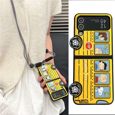 三星ZFlip4硬壳立体史努比巴士