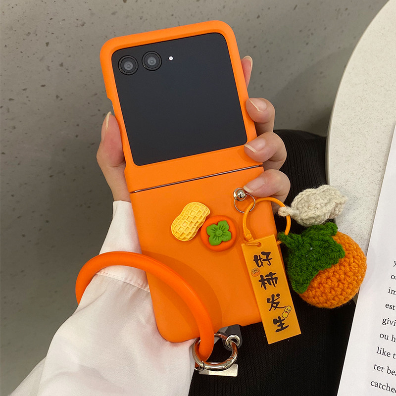 适用于华为purax手机壳ins毛绒立体好事发生摩托罗拉razr40/50ultra外壳手环防摔小翻盖razr60 Ul