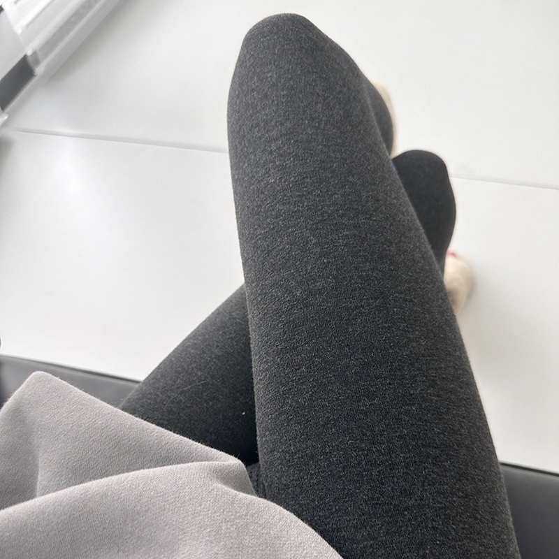 莜饰复古麻灰系列加绒打底袜