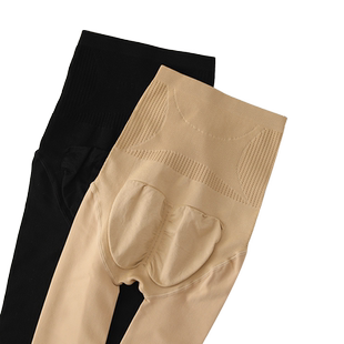 高腰收腹打底裤女春秋薄绒3D蜜桃提臀肉色收腰光腿神器踩脚连裤袜