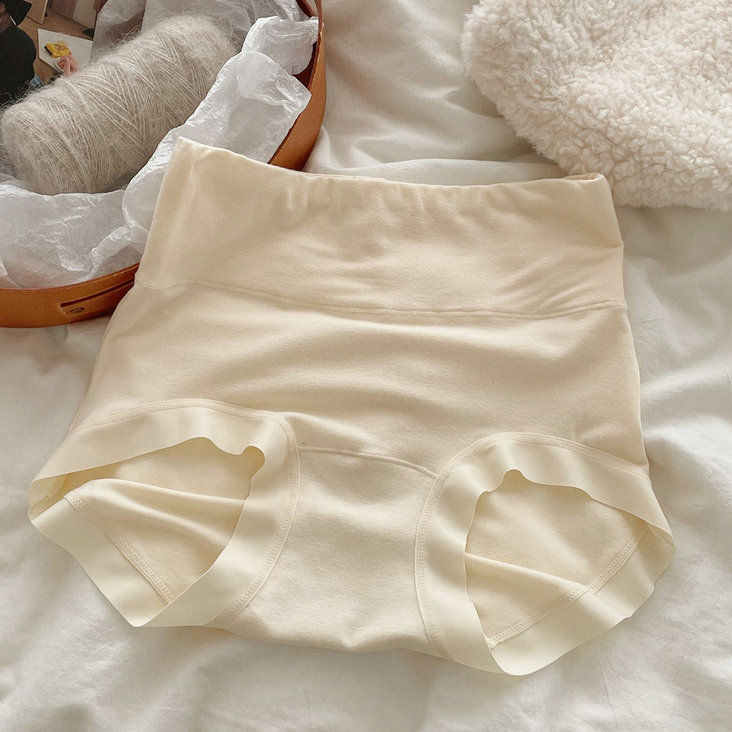 高腰微收腹内裤女发热磨毛