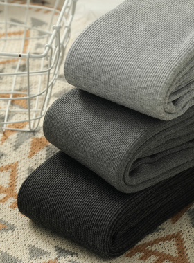 矮小个子踩脚中灰色打底裤女冬145cm棉质加绒加厚白色九分连裤袜