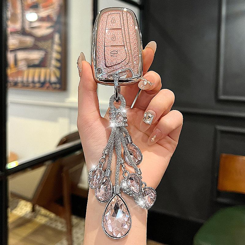 专用13-17款新胜达车钥匙套北京现代ix45壳格越格锐高档保护包扣