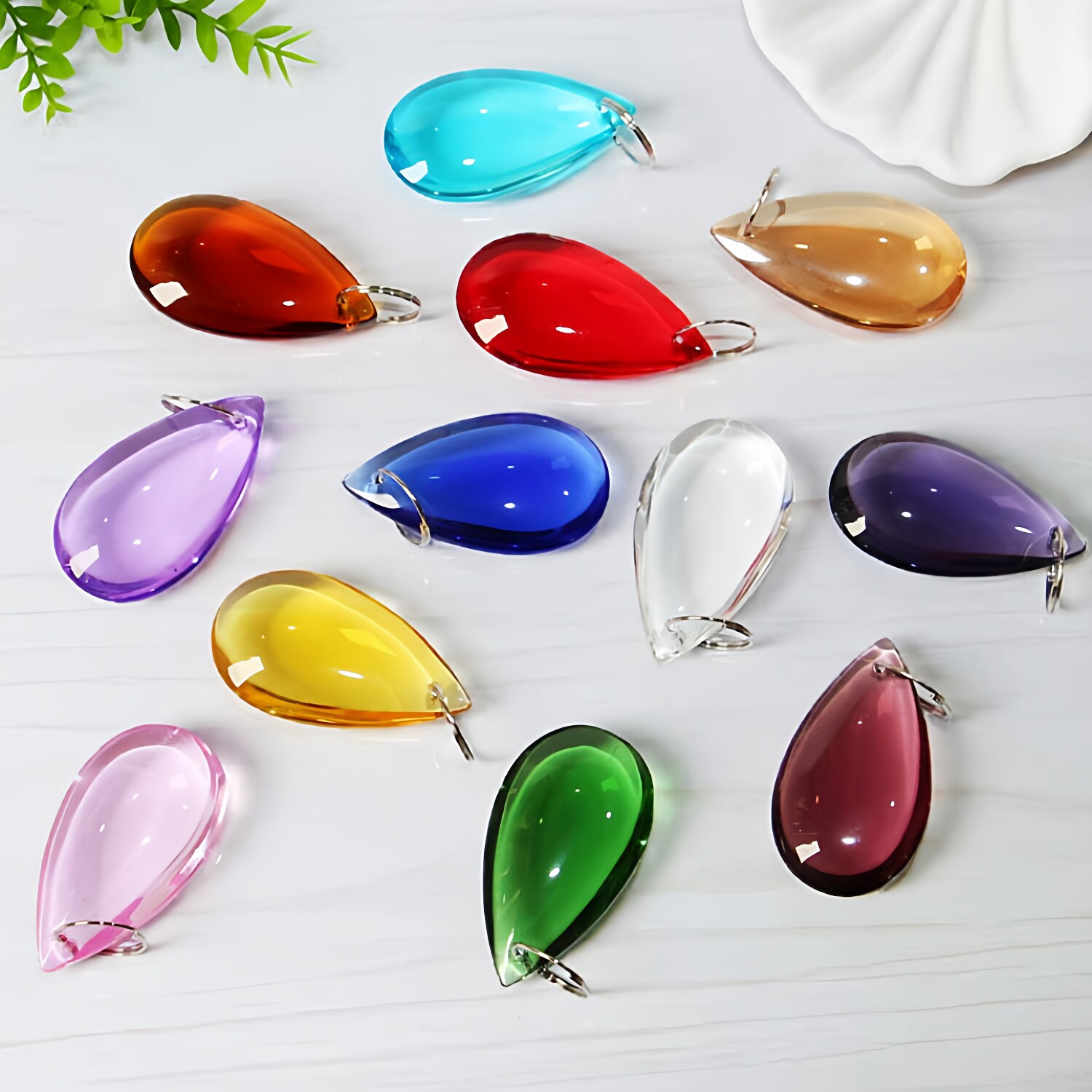 水晶门帘珠帘吊坠diy手工串珠材料配件玻璃挂坠坠子光面水滴散珠