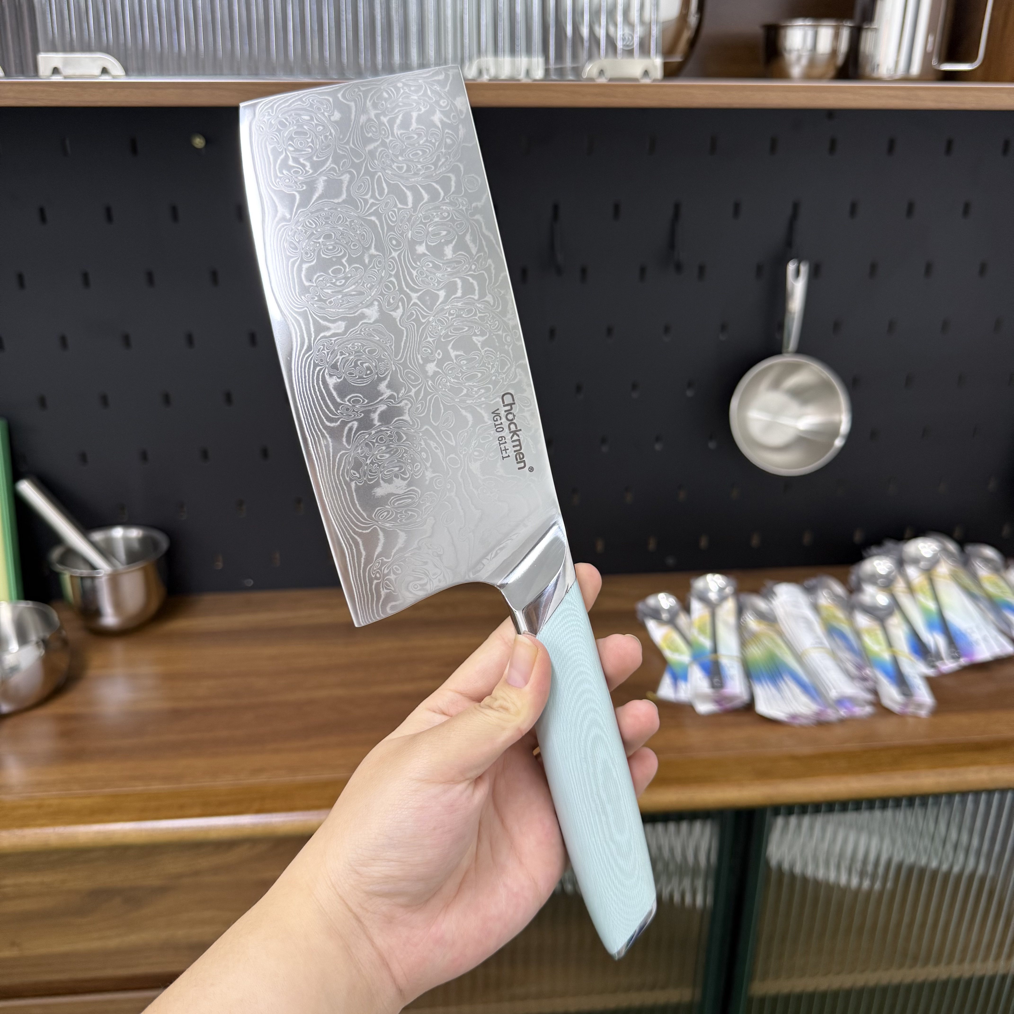 大马士革钢菜刀切片切肉刀刀具