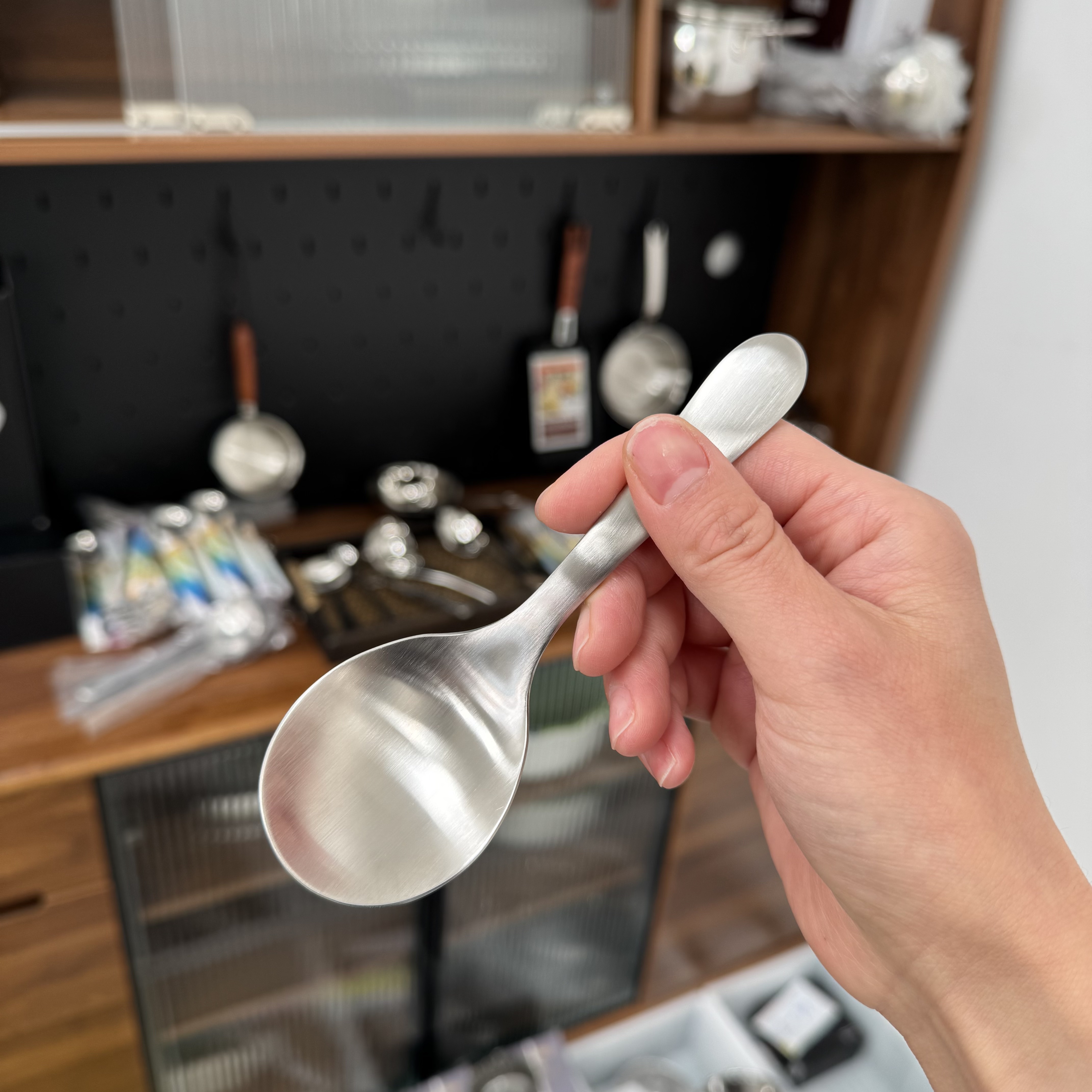 304不锈钢短柄圆勺吃饭喝汤勺子