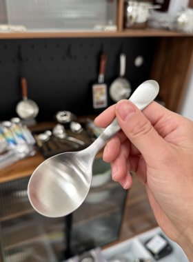 304不锈钢短柄圆勺吃饭喝汤勺子