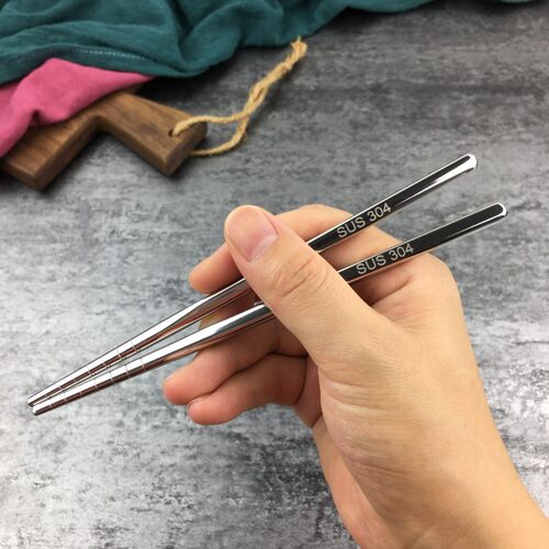 304不锈钢短款训练筷防滑筷子
