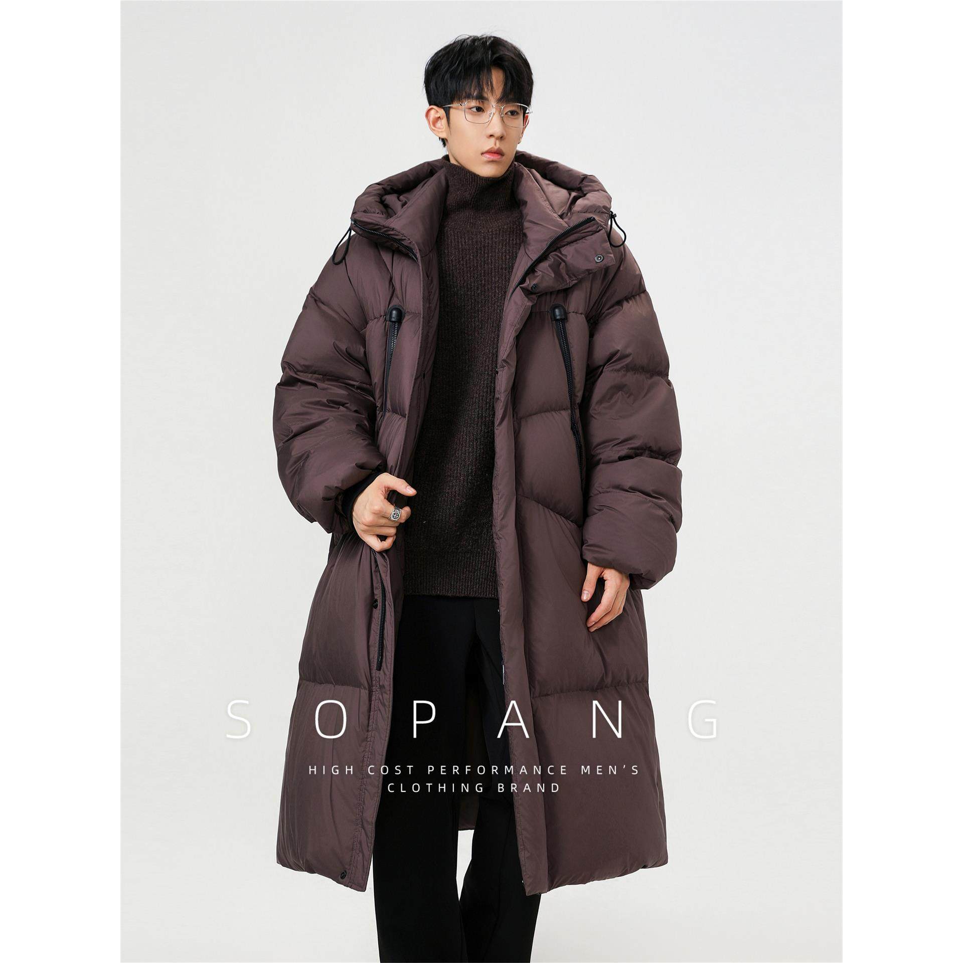 251+高绒】大长款宽松过膝鸭绒外套男装25冬季高级感中长款羽绒服,男装,羽绒服,淘宝优惠券,粉丝福利购,淘宝优惠卷