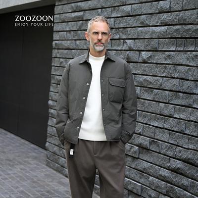 男士羽绒服2025新款冬季翻领外套男款大衣休闲夹克简约系