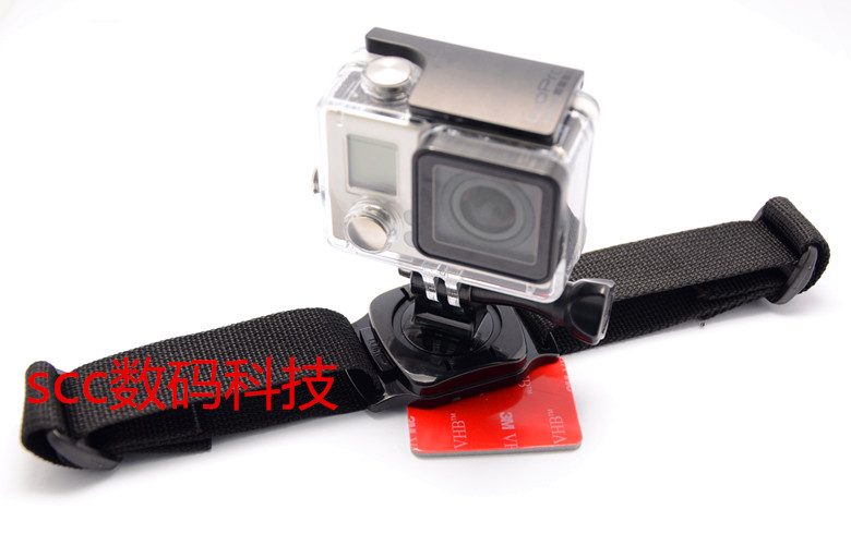 GoPro配件山狗小米相机头盔带 hero4/3+/5 360度旋转头盔固定带带