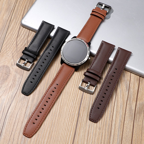 适用华为gt4真皮表带watch3小米s3荣耀4pro通用22mm智能gt2手表带