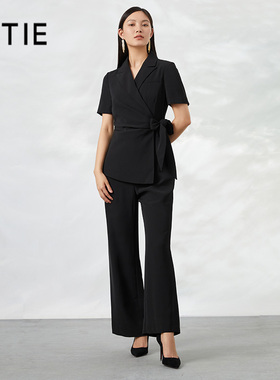 【设计总监然姐】EITIE爱特爱气质通勤假两件西装连体裤
