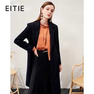 EITIE爱特爱帅气翻领时尚毛呢大衣外套收腰挺括显瘦春秋款
