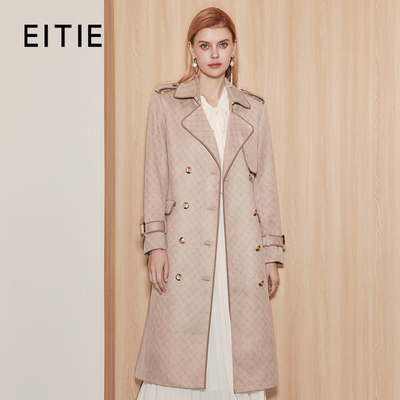 爱特爱时尚双排扣通勤风衣外套