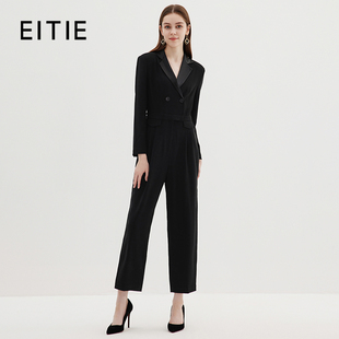 EITIE爱特爱时尚气质西装领高腰哈伦小脚通勤显瘦连体裤秋新款