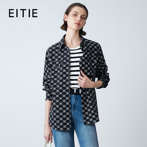 【设计总监然姐】EITIE爱特爱休闲撞色显瘦衬衫上衣外套2025春款