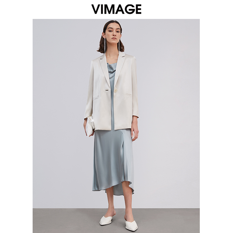 VIMAGE纬漫纪品牌女装商场同款春高级气质洋气百搭显瘦西装外套