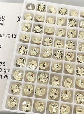 奥地利进口施家钻水晶1088圆钻213淡黄色美甲钻大钻尖底钻堆钻饰
