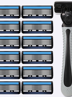 6层剃须刀手动刮胡刀片老式六层刀片男士胡子刀剃须刀头进口刀片