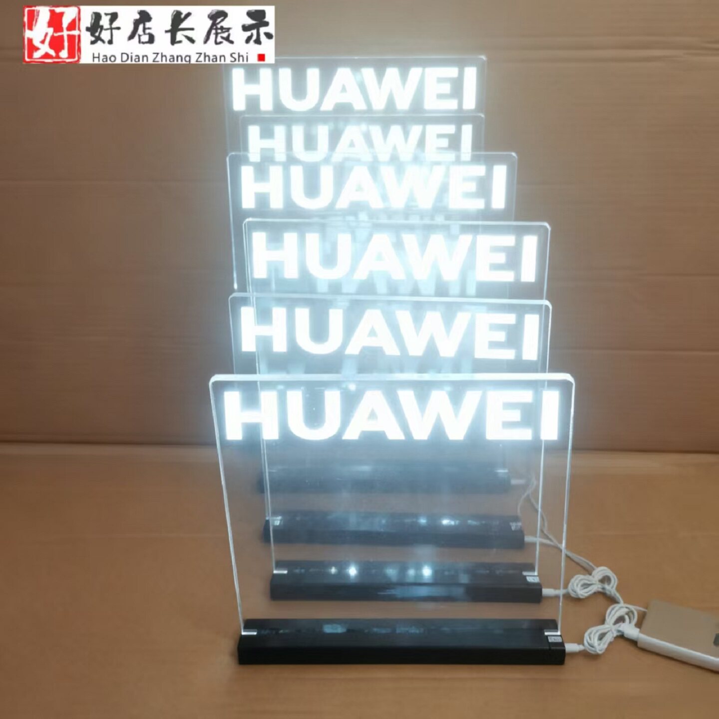 手机标志桌面发光立牌华为OPPO荣耀VIVO苹果小米三星发立牌发光字