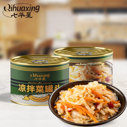 七华星凉拌菜罐头340美味香干下饭香辣咸菜户外方便即食食品