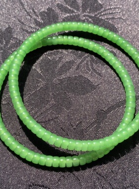 高色和田玉碧玉苹果绿药片手链高色乌兰乌德苹果绿手链手串无黑4