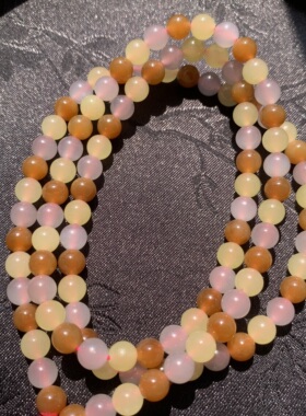 和田玉三色多宝108项链手链烟紫黄口红糖多宝串多宝项链多宝手链6