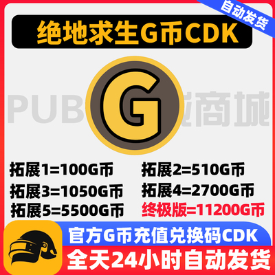 PUBGG币绝地求生G币官方充值CDK