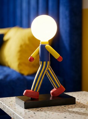 中古创意卡通人物装饰台灯儿童房间卧室内床头柜书房书桌面工艺品