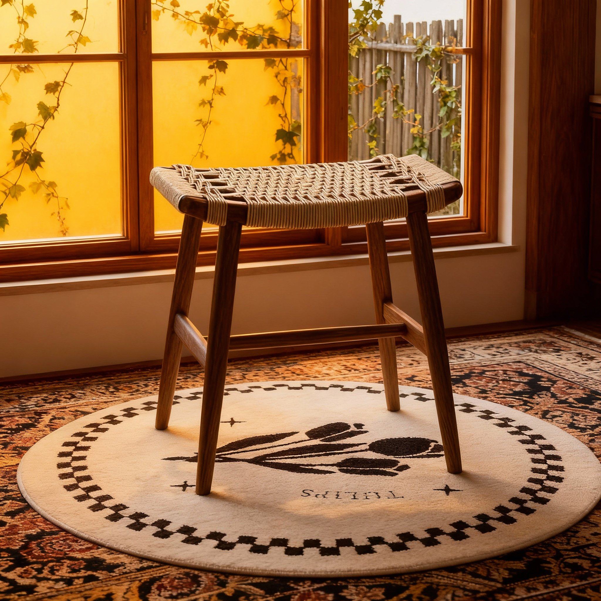 北欧实木编织矮凳客厅家用圆形地毯凳子可叠放原木凳,住宅家具,矮凳,淘宝优惠券,粉丝福利购,淘宝优惠卷