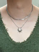 太阳神 小众设计高级感 个性 Komeiku 男女双层叠戴 钛钢蛇骨项链