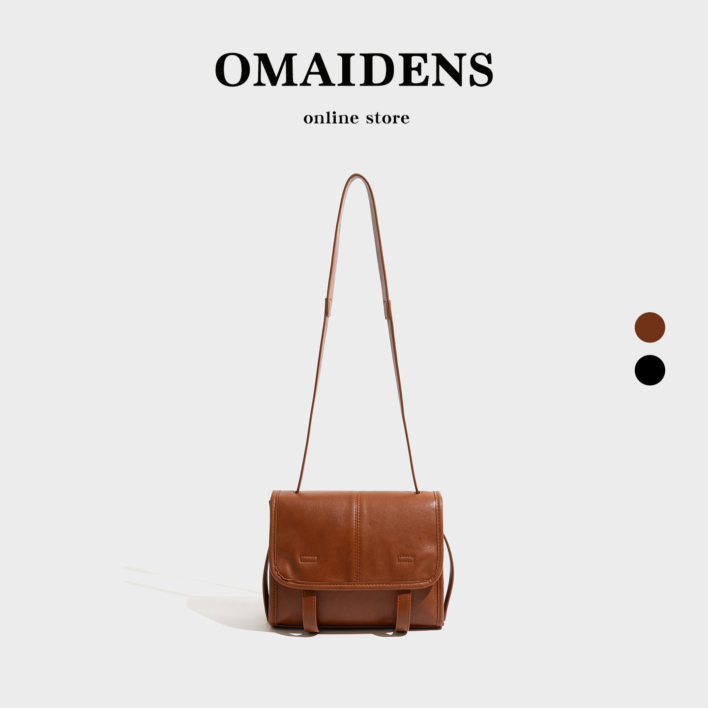 橙子少女小方包女斜挎高级感邮差包女士2026新款英伦风复古通勤包