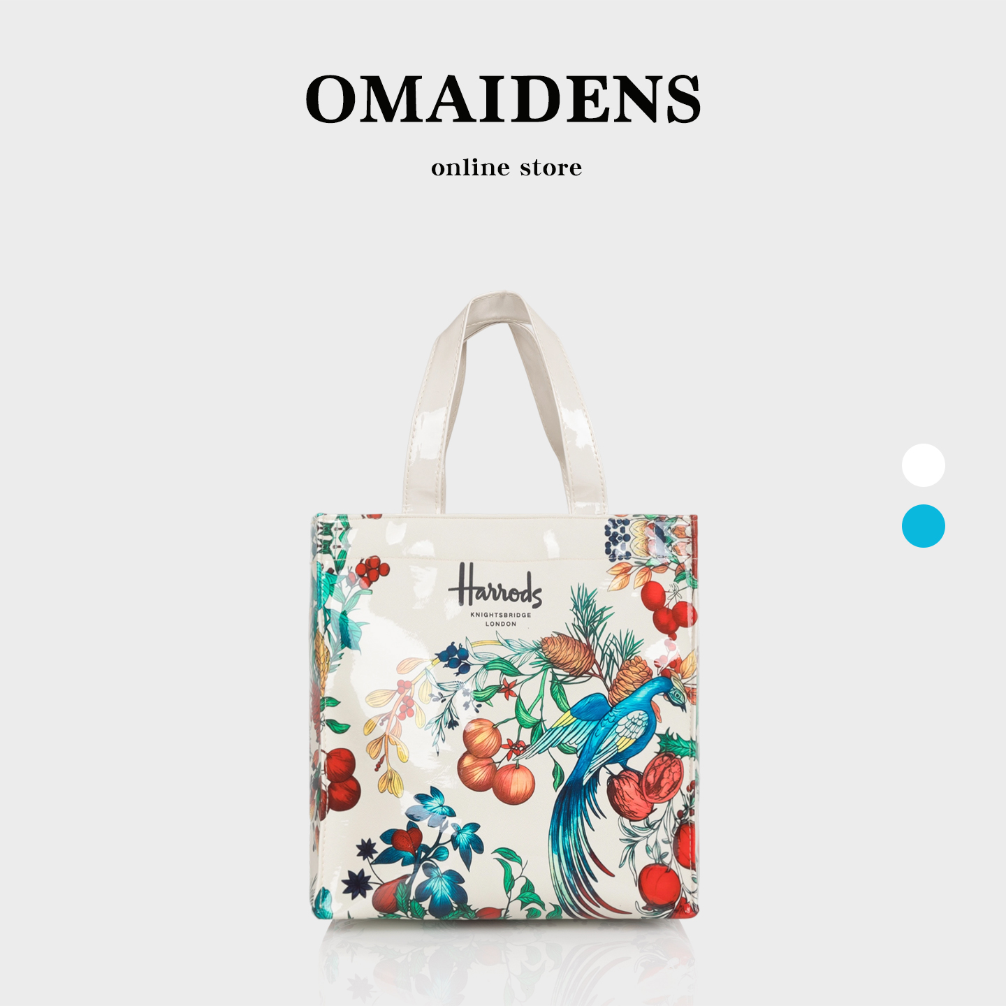 橙子少女森系花卉PVC欧美购物袋